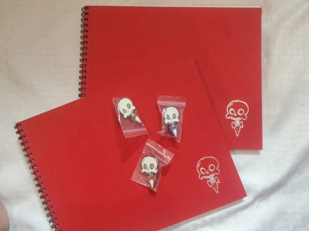 Sketch Artist Anthony Wheeler Wally Set 3 Pins 2 Sketch Books